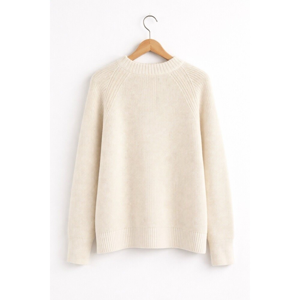 Jenni Kayne Cream Ivory Oversized Cotton Fisherman Sweater - XS - Picture 3 of 6